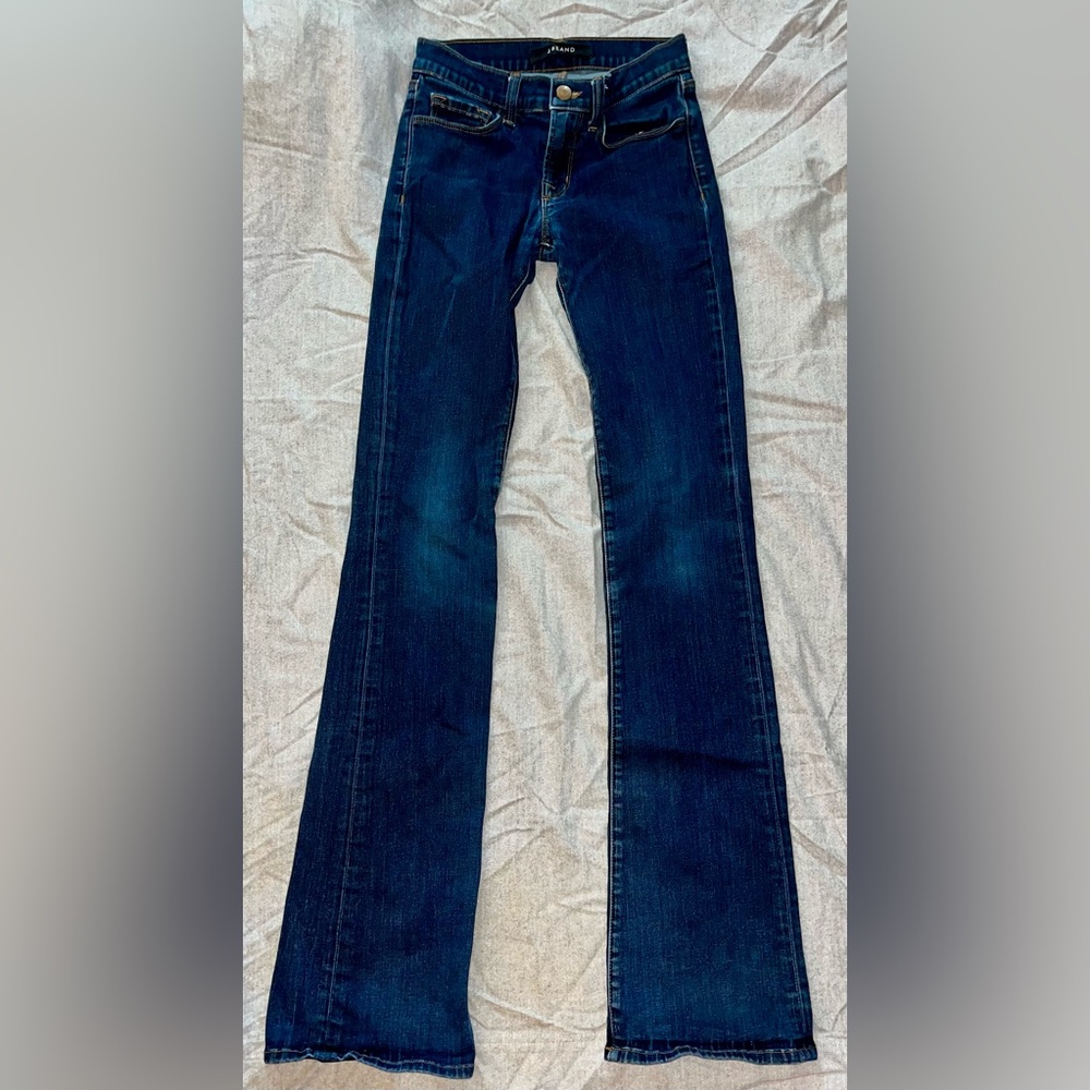 J Brand Blue Boot Cut Jeans with Rich Indigo Wash